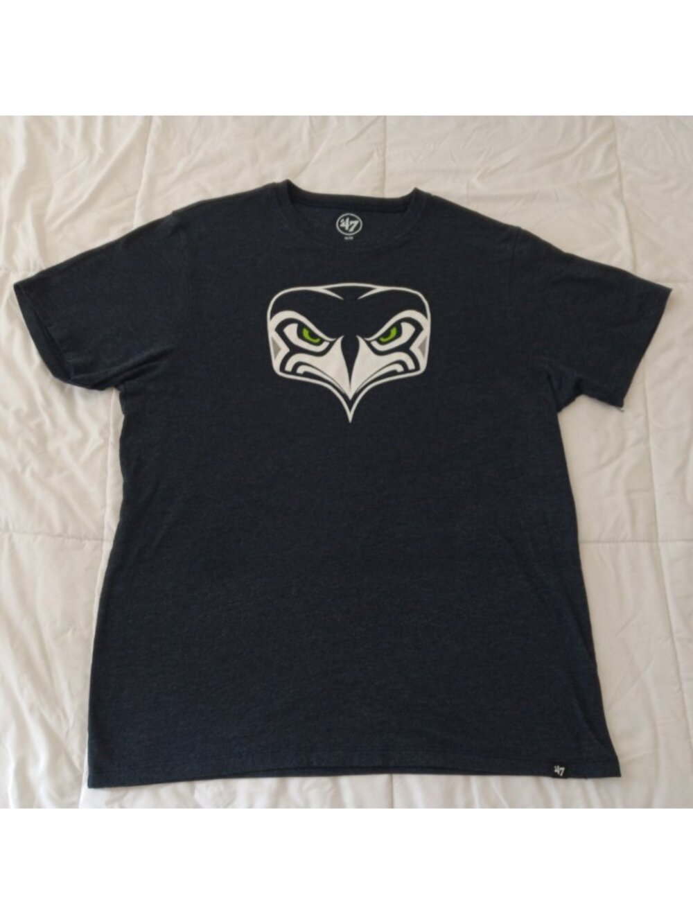 Seattle Seahawks Forward Facing Logo T-shirt Mens Medium '47 Brand Charcoal Grey